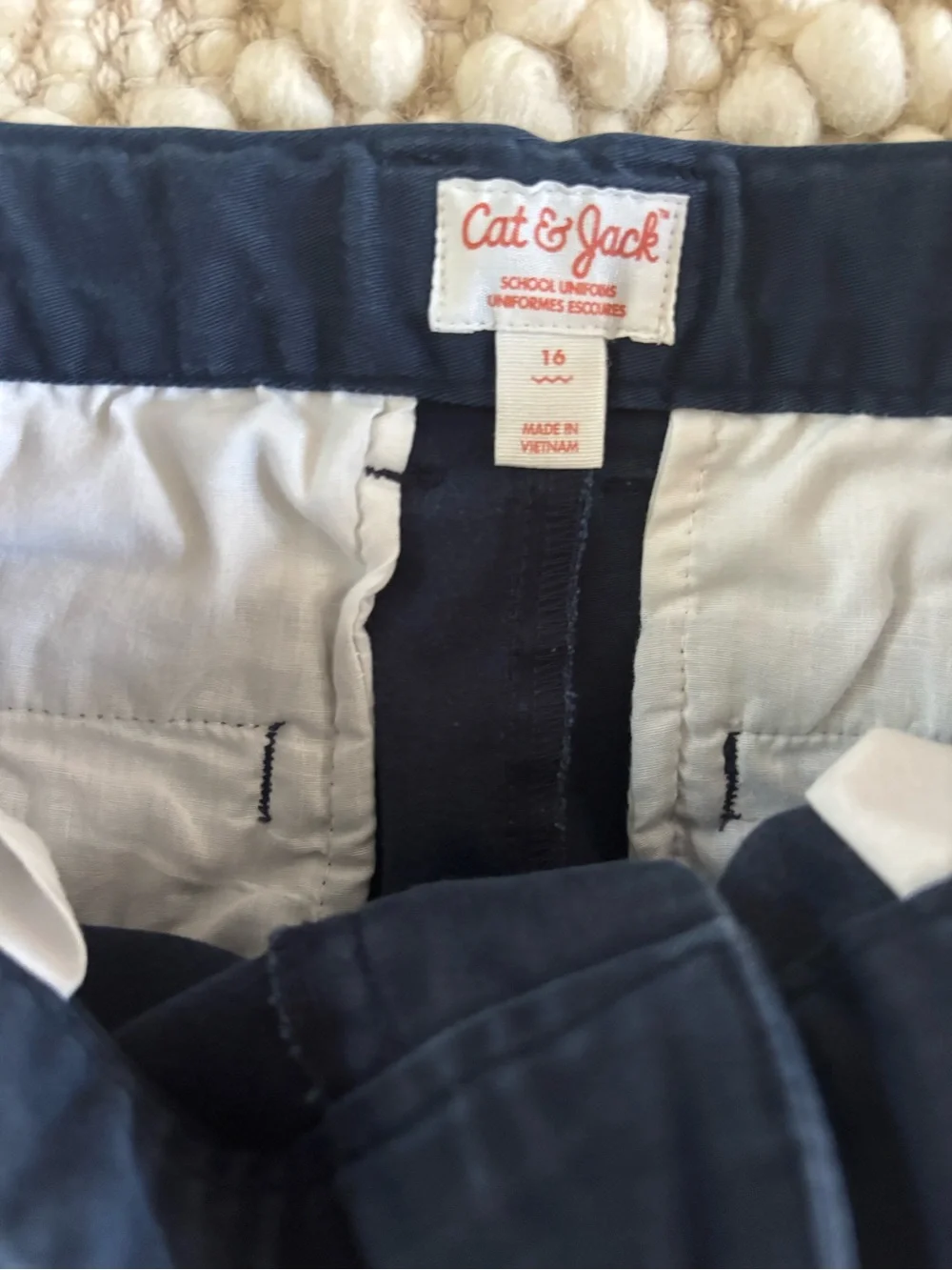 Cat & Jack school uniform navy blue pants chinos boy size 16